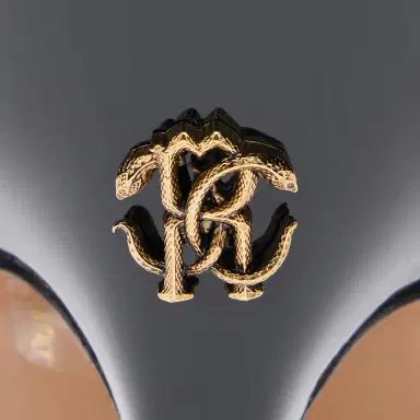 Roberto Cavalli Black Patent Leather Sandal With RC Monogram | Thumbnail 4 Roberto Cavalli Black Patent Leather Sandal With RC Monogram | Thumbnail 4