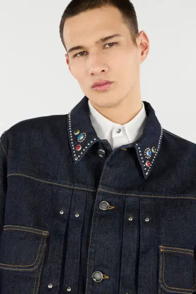 Roberto Cavalli Denim Jacket With Studs And Stones | Thumbnail 5
