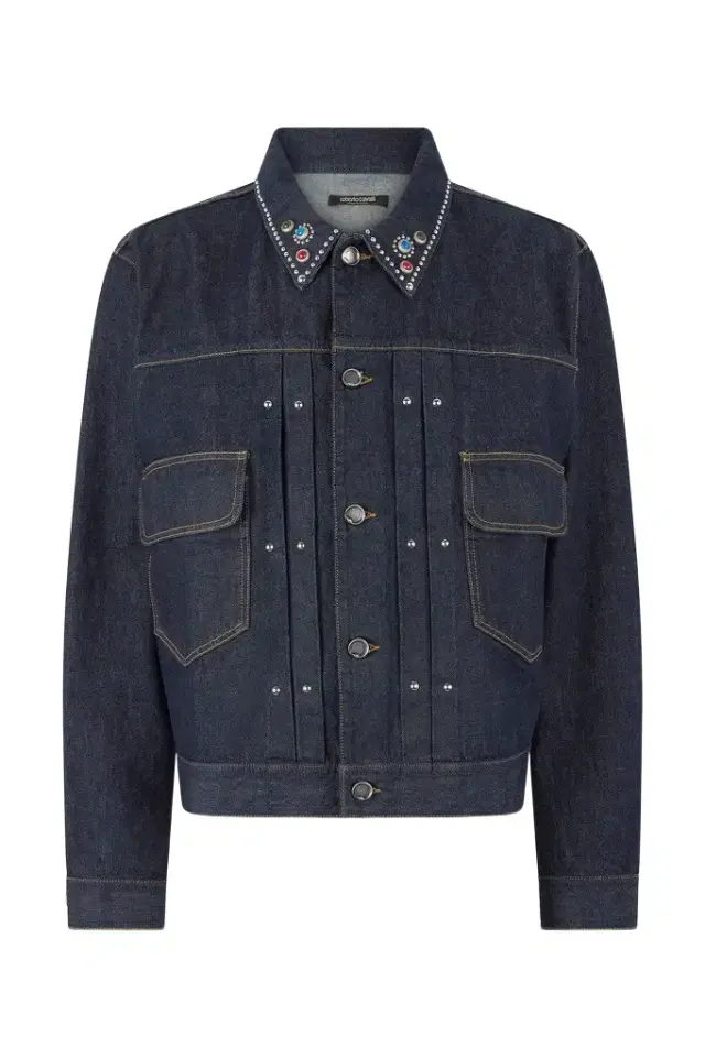 Roberto Cavalli Denim Jacket With Studs And Stones