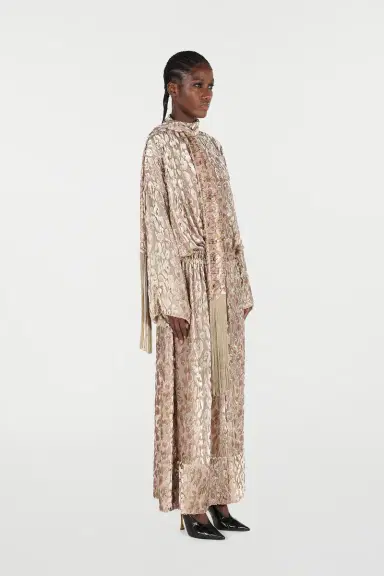 Roberto Cavalli Long Dress With All-Over Dappled Pattern | Thumbnail 2