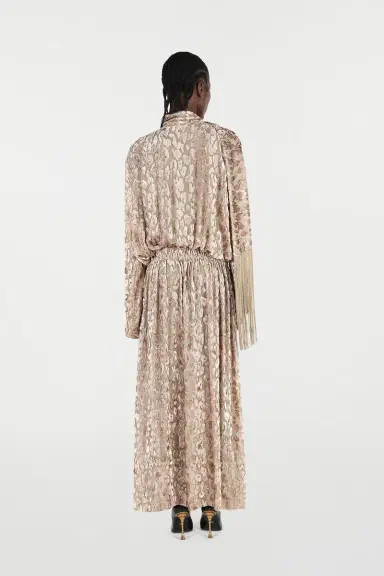 Roberto Cavalli Long Dress With All-Over Dappled Pattern | Thumbnail 3