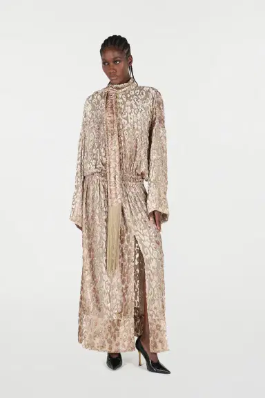 Roberto Cavalli Long Dress With All-Over Dappled Pattern | Thumbnail 7