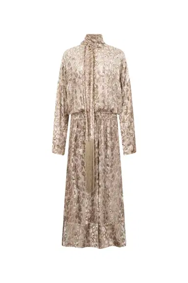 Roberto Cavalli Long Dress With All-Over Dappled Pattern | Thumbnail 1