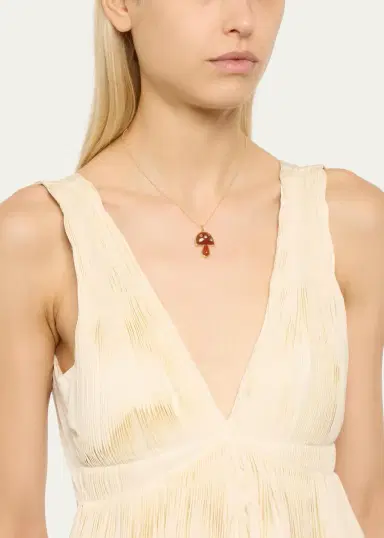 Brent Neale Mini Mushroom Pendant with Sapphires on Chain, 16"L | Thumbnail 2