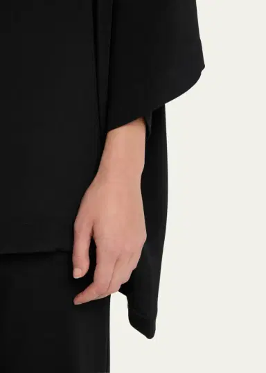 Eskandar Three-Quarter Sleeve Bateau Neck Tunic Top (Long) | Thumbnail 5