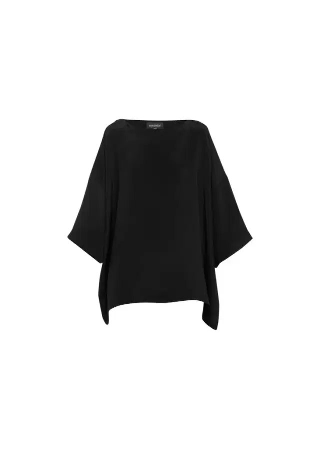 Eskandar Three-Quarter Sleeve Bateau Neck Tunic Top (Long)