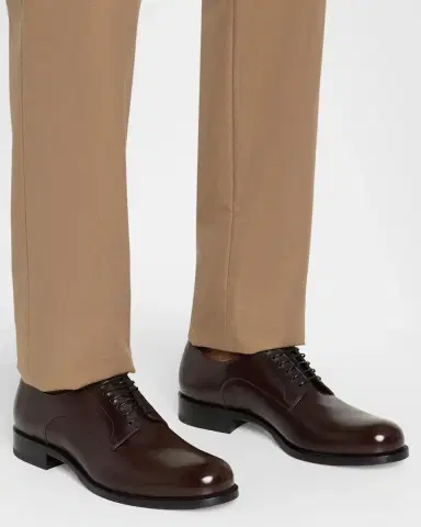 Christian Louboutin Men's Moustachou Red-Sole Leather Derby Shoes | Thumbnail 2