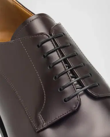 Christian Louboutin Men's Moustachou Red-Sole Leather Derby Shoes | Thumbnail 5