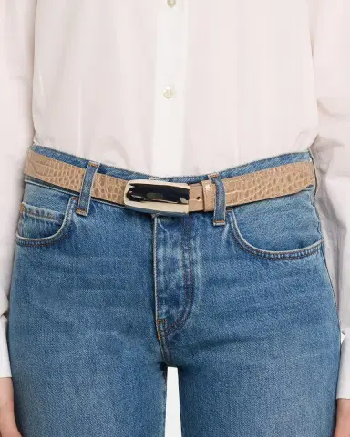 L'Agence x Streets Ahead Marlowe Croc-Embossed Leather Belt | Thumbnail 2