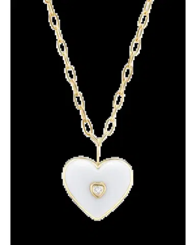 Brent Neale 18K Medium White Onyx Puff Heart Pendant Necklace | Thumbnail 2