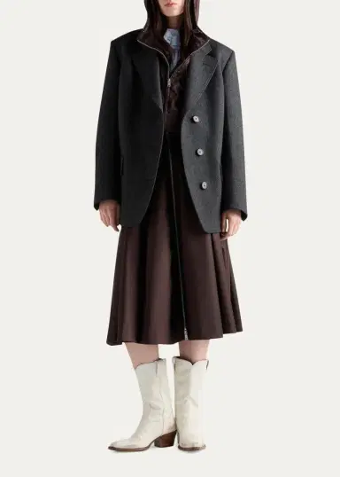 Prada Re-Nylon Zip-Front Midi Skirt | Thumbnail 2