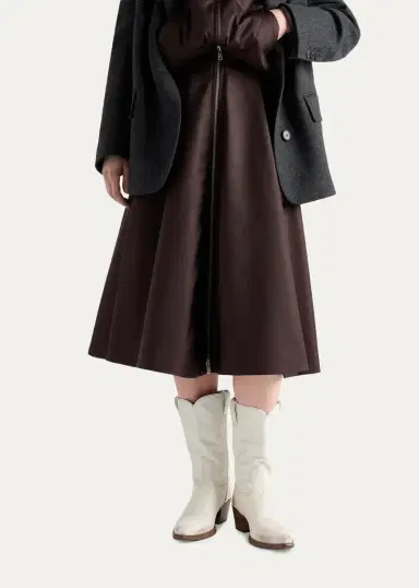 Prada Re-Nylon Zip-Front Midi Skirt | Thumbnail 4