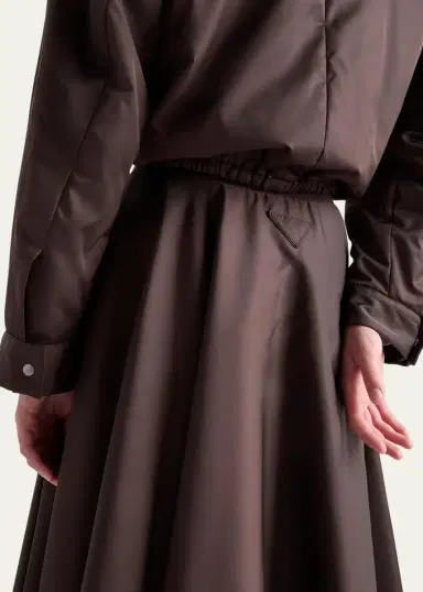 Prada Re-Nylon Zip-Front Midi Skirt | Thumbnail 9
