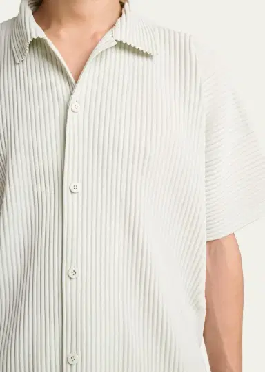 Homme Plissé Issey Miyake Men's Monthly Colors July Pleated Short-Sleeve Shirt | Thumbnail 5 Homme Plissé Issey Miyake Men's Monthly Colors July Pleated Short-Sleeve Shirt | Thumbnail 5