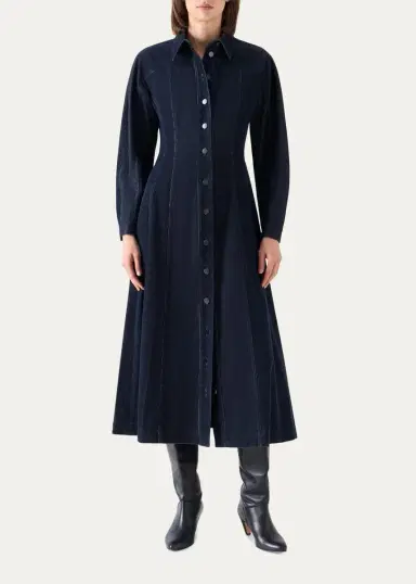 Akris punto Changent Micro Corduroy Midi Dress | Thumbnail 2
