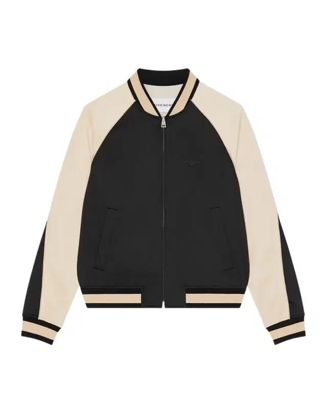 Givenchy Men's Satin Rhinestone-Logo Bomber Jacket