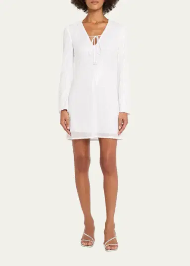 Toccin Raine Sequined Flared-Sleeve Mini Dress Coverup | Thumbnail 2 Toccin Raine Sequined Flared-Sleeve Mini Dress Coverup | Thumbnail 2