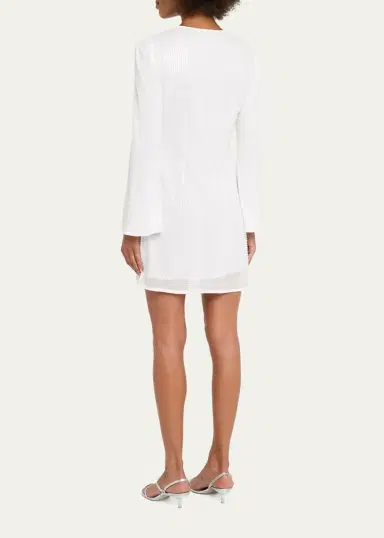 Toccin Raine Sequined Flared-Sleeve Mini Dress Coverup | Thumbnail 3 Toccin Raine Sequined Flared-Sleeve Mini Dress Coverup | Thumbnail 3