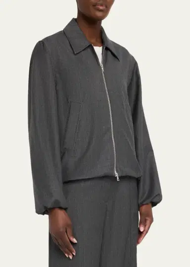 OFFICINE GÉNÉRALE Marla Wool-Cashmere Bomber Jacket | Thumbnail 4 OFFICINE GÉNÉRALE Marla Wool-Cashmere Bomber Jacket | Thumbnail 4