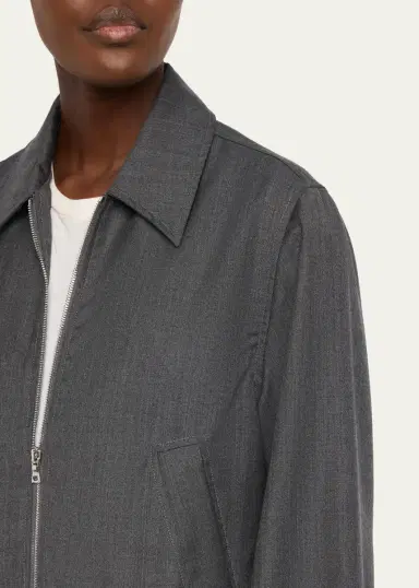 OFFICINE GÉNÉRALE Marla Wool-Cashmere Bomber Jacket | Thumbnail 5 OFFICINE GÉNÉRALE Marla Wool-Cashmere Bomber Jacket | Thumbnail 5