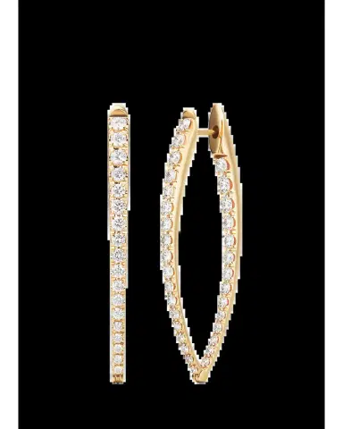 Melissa Kaye 18K Yellow Gold Cristina Earrings with Pave Diamonds | Thumbnail 2