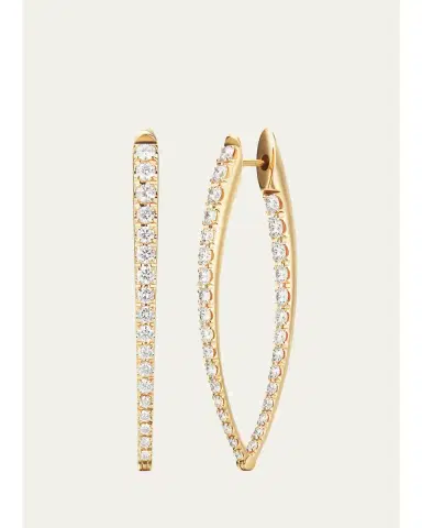 Melissa Kaye 18K Yellow Gold Cristina Earrings with Pave Diamonds | Thumbnail 1