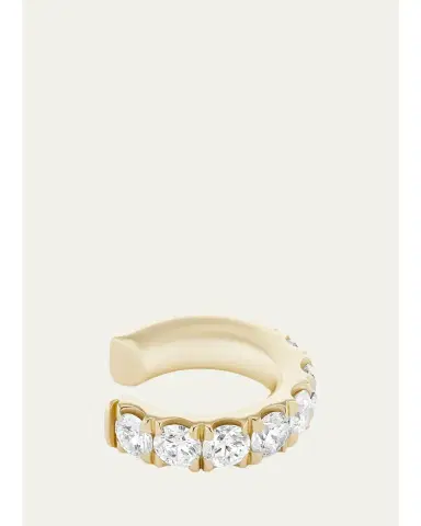 Melissa Kaye 18K Yellow Gold Clara Medium Ear Cuff with Diamonds, Single | Thumbnail 1
