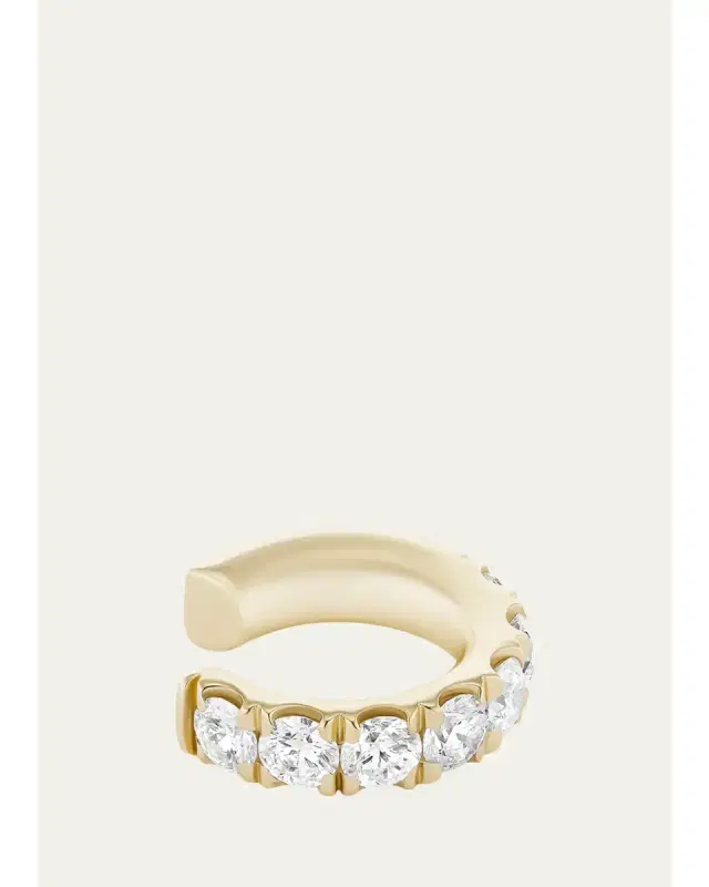 Melissa Kaye 18K Yellow Gold Clara Medium Ear Cuff with Diamonds, Single