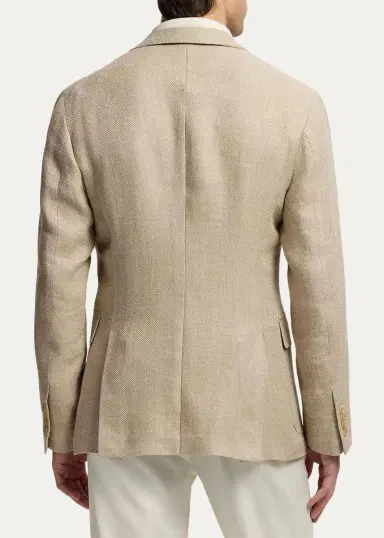 Ralph Lauren Purple Label Men's Hadley Hand-Tailored Herringbone Sport Jacket | Thumbnail 3