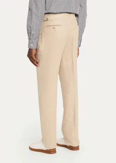 Ralph Lauren Purple Label Men's Pleated Tapered-Leg Trousers | Thumbnail 3