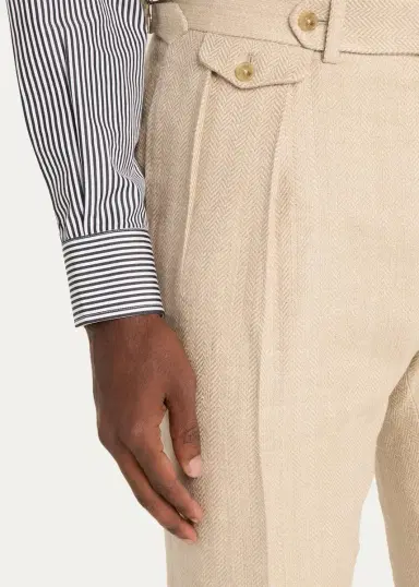 Ralph Lauren Purple Label Men's Pleated Tapered-Leg Trousers | Thumbnail 5