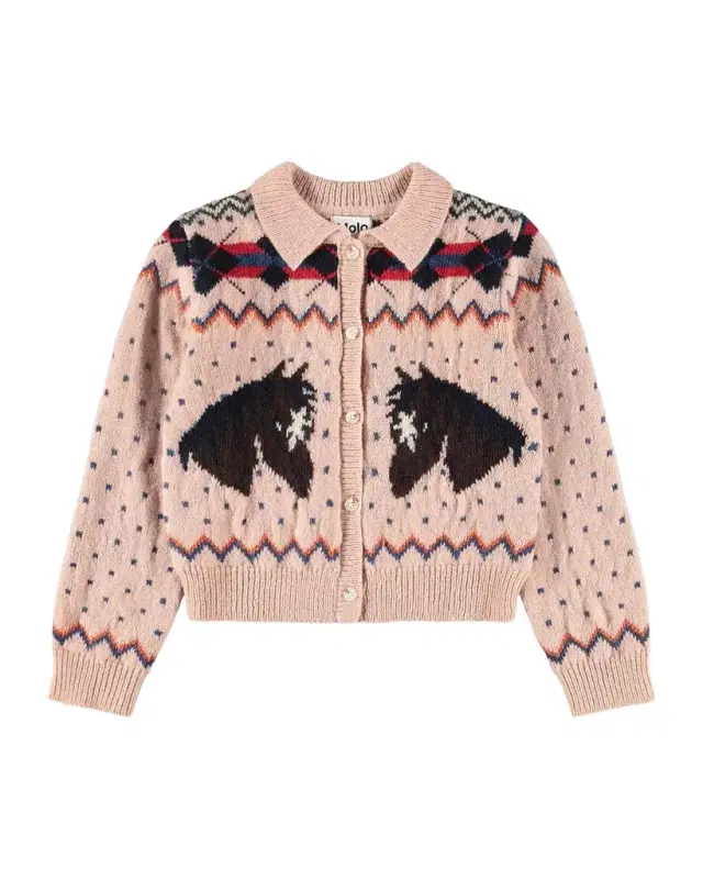 Molo Kid's Galaxy Fair Isle Cardigan Sweater, Size 2-6