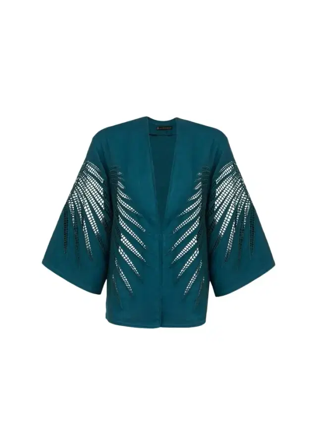 Vix Danna Eyelet Embroidered Kimono Coverup