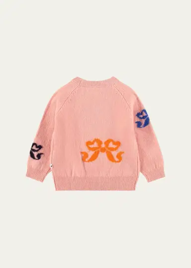 Molo Girl's Gilby Bow Wool Knit Sweater, Size 0M-3 | Thumbnail 2