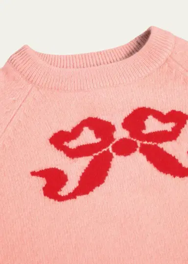 Molo Girl's Gilby Bow Wool Knit Sweater, Size 0M-3 | Thumbnail 3