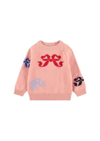 Molo Girl's Gilby Bow Wool Knit Sweater, Size 0M-3 | Thumbnail 1