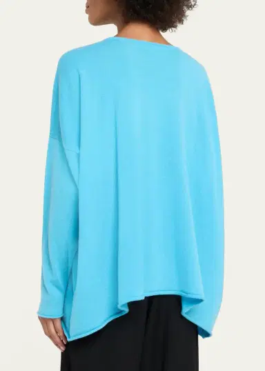 Eskandar Cashmere A-Line Bateau Neck Sweater - Long | Thumbnail 3 Eskandar Cashmere A-Line Bateau Neck Sweater - Long | Thumbnail 3