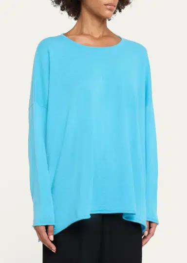 Eskandar Cashmere A-Line Bateau Neck Sweater - Long | Thumbnail 4 Eskandar Cashmere A-Line Bateau Neck Sweater - Long | Thumbnail 4