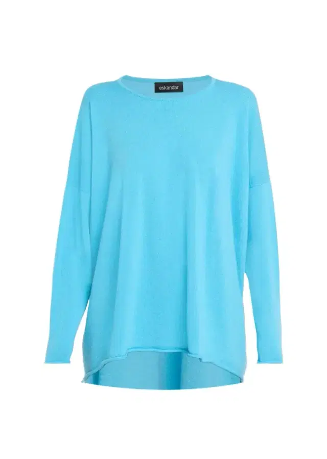Eskandar Cashmere A-Line Bateau Neck Sweater - Long