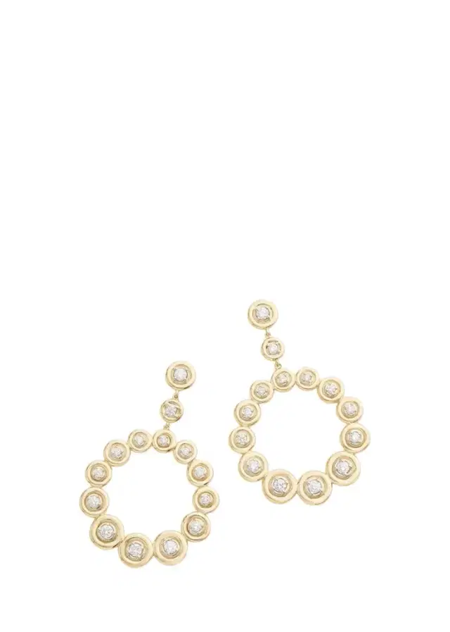Jamie Wolf 18K Yellow and White Gold Circular Diamond Earrings