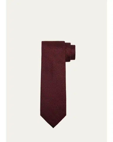 Tom Ford Men's Micro-Cross Silk Tie | Thumbnail 2 Tom Ford Men's Micro-Cross Silk Tie | Thumbnail 2