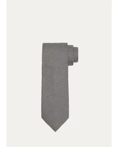 Tom Ford Men's Micro-Cross Silk Tie | Thumbnail 4 Tom Ford Men's Micro-Cross Silk Tie | Thumbnail 4