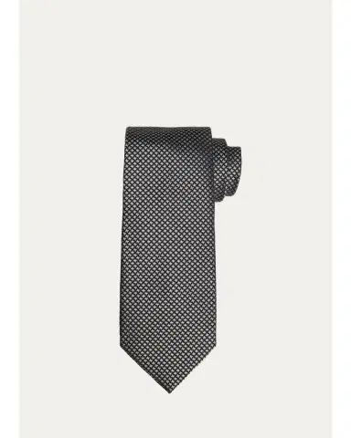 Tom Ford Men's Micro-Cross Silk Tie | Thumbnail 5 Tom Ford Men's Micro-Cross Silk Tie | Thumbnail 5
