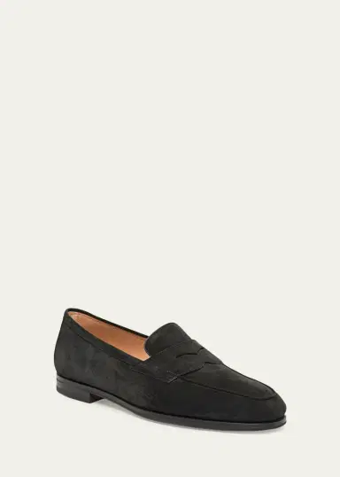Santoni Carla Suede Penny Loafers | Thumbnail 2