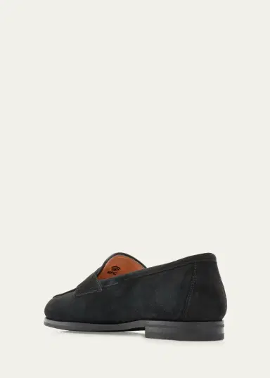Santoni Carla Suede Penny Loafers | Thumbnail 3