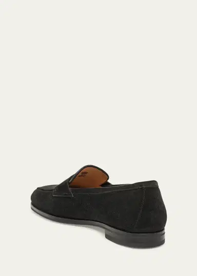 Santoni Carla Suede Penny Loafers | Thumbnail 4