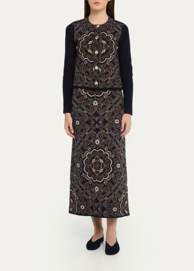 Cara Cara Clara Bandana Jacquard Midi Skirt | Thumbnail 2