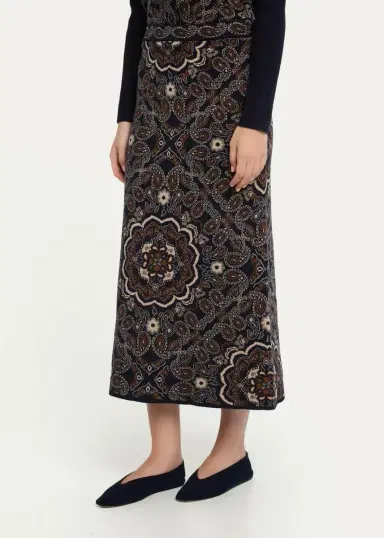 Cara Cara Clara Bandana Jacquard Midi Skirt | Thumbnail 4