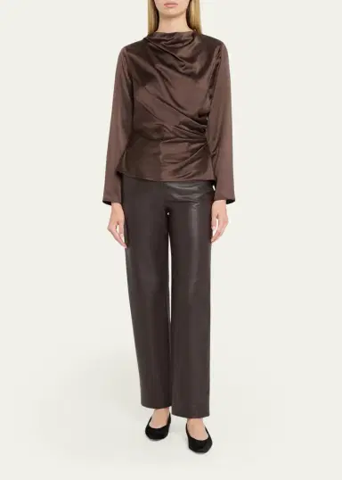 Loulou de Saison Cobe Leather Straight-Leg Pants | Thumbnail 2