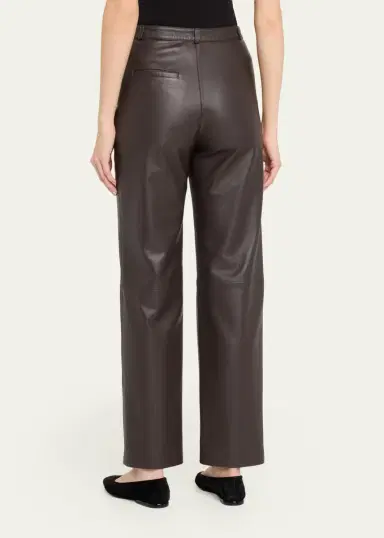 Loulou de Saison Cobe Leather Straight-Leg Pants | Thumbnail 3